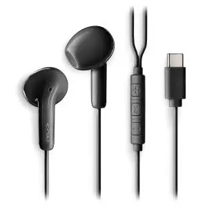 NGS Cross Glide Auriculares Intraurales USB-C con Micrófono y Botón Multifunción - Negro
