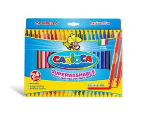 Carioca Birello Pack de 24 Rotuladores Doble Punta Fina y Media Tinta Superlavable