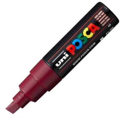 Posca Marcador  Pc-8K No Permanente Punta Biselada 8.0Mm Rojo Vino
