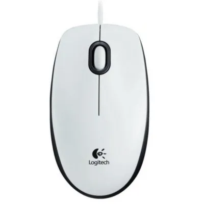 Logitech B100 Ratón USB 800 DPI Ambidiestro Color Blanco