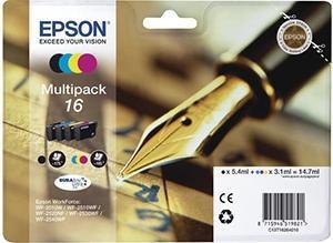 Epson Tinta Bk / C / M/ Y Durabrite Ultra Ink Cartucho - Nº 16 (Pack 4 Colores)