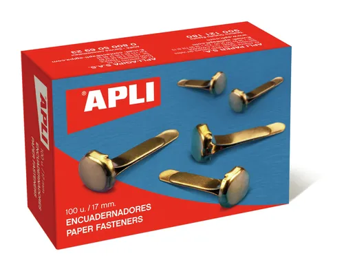 Apli Encuadernadores Metálicos Sin Arandela Dorados 12Mm - 100Ud-
