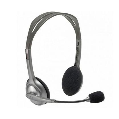 Logitech Auriculares Con Micrófono Plateados, Conexión Jack 3.5, Cable De 1´8 M, Diadema Flexible, Stereo - Modelo H110