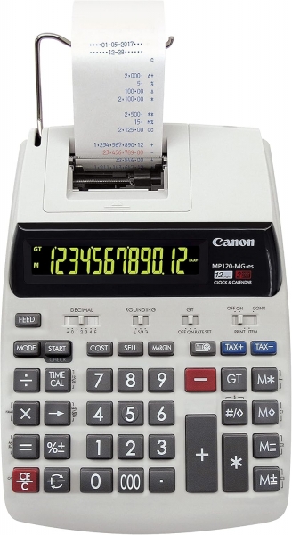 Canon Mp120-Mg-Es  Calculadora De Impresion Con Pantalla Lcd De 1 Linea 12 Digitos - Impresion En Negro Y Rojo - Diseño De Teclado Espacioso