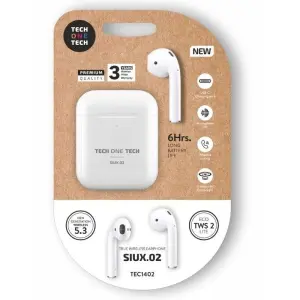 TechOneTech Auriculares Inalámbricos Bluetooth TWS SIUX.02 - 20h Reproducción - IPX5 - Blanco