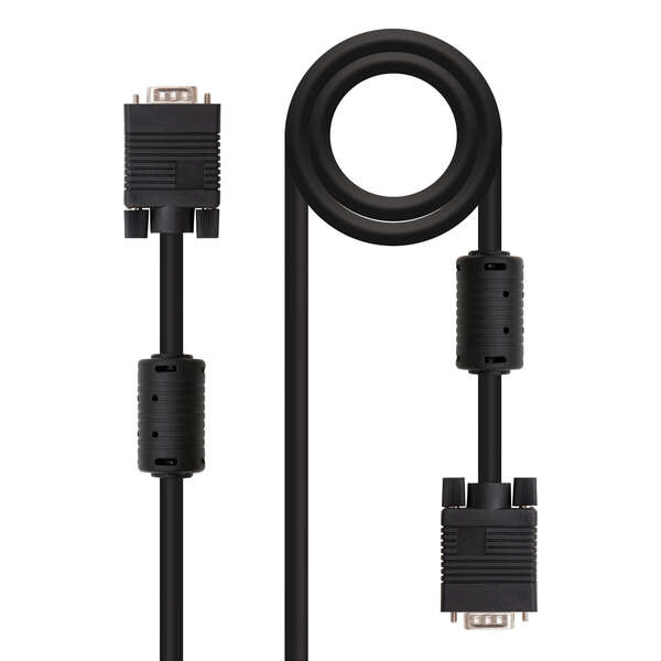 Nanocable Cable Svga Con Ferrita Hdb15 Macho A Hdb15 Macho 15M - Color Negro