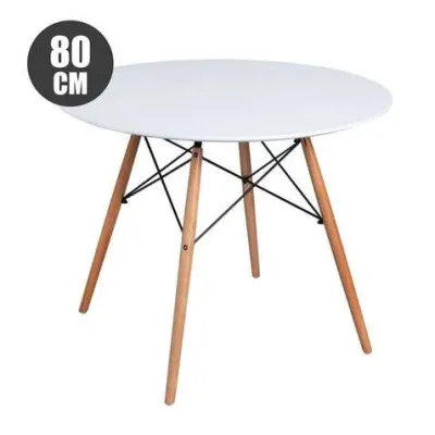 Muvip Mesa Redonda Design D500 80Cm - Color Blanco