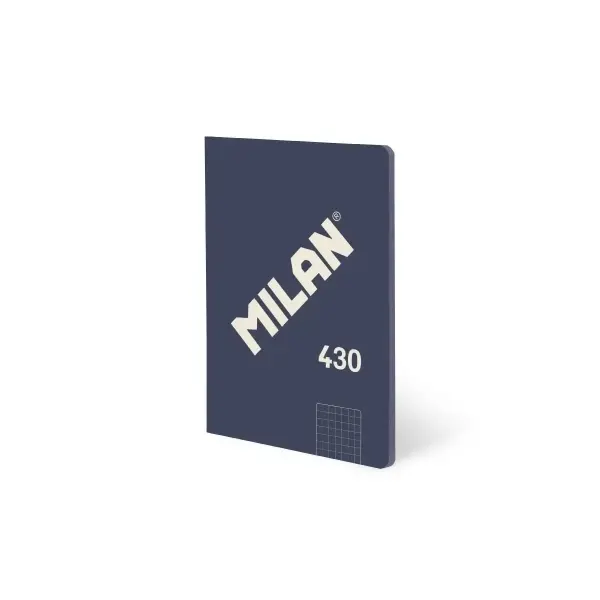 Milan Libreta A5 Cuadriculada 5x5 - 48 Hojas 95 gr/m2 - Microperforada - Tapa Blanda Azul