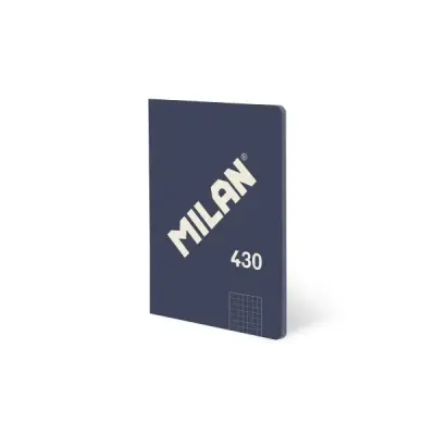 Milan Libreta A5 Cuadriculada 5x5 - 48 Hojas 95 gr/m2 - Microperforada - Tapa Blanda Azul
