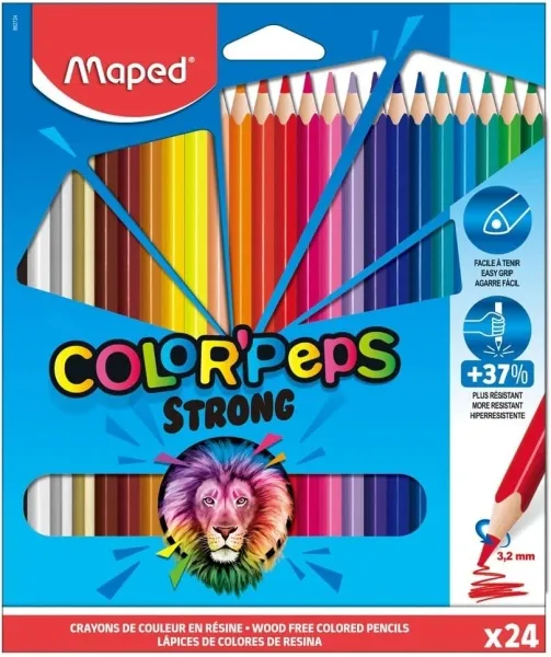 Maped Lápices de Colores Color'Peps Strong 24 UD - Estuche Surtido