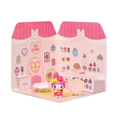 Comansi My Melody Tea Room Sticker House - Juego Creativo con Figura y Stickers Lavables
