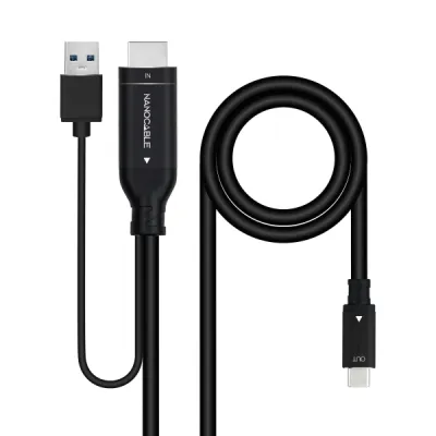Nanocable Cable Conversor HDMI Macho a USB-C Macho 1.8m Negro