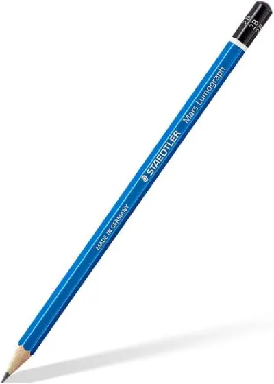 Staedtler Mars Lumograph 100 Lápiz de Grafito 2B - Resistente a la Rotura - Madera Sostenible