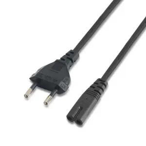 Aisens Cable De Alimentación CEE7/16/M-C7/H 1.5m 100% Cobre Puro AWG18 Negro