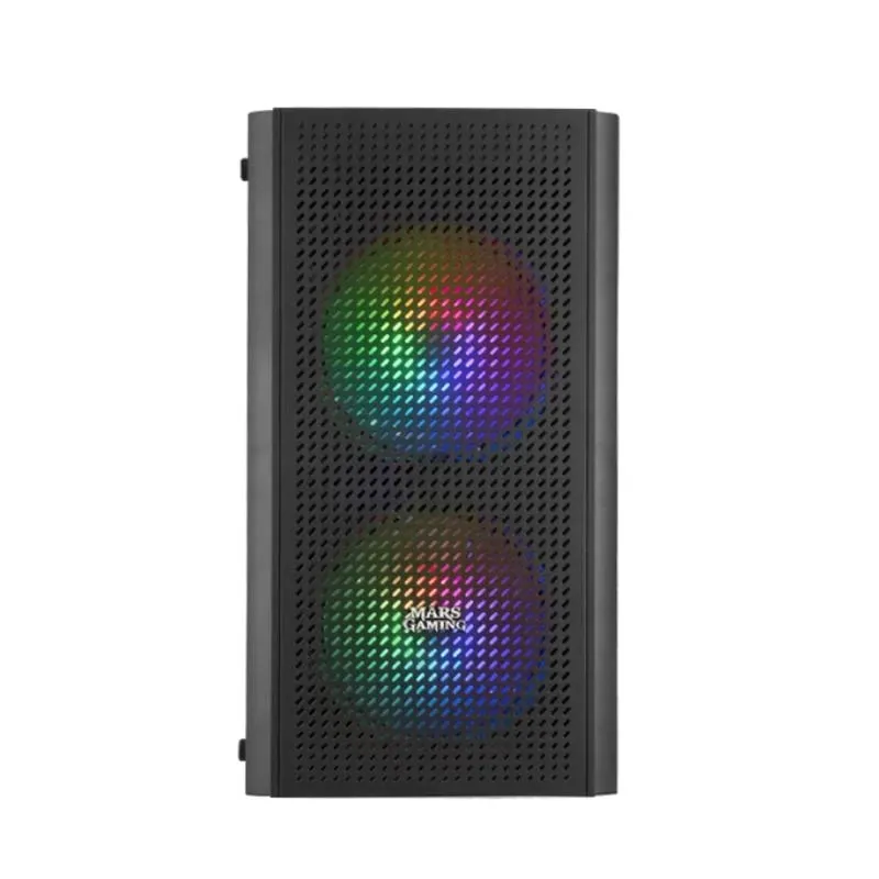 Mars Gaming MC300 Caja MicroATX Gaming Negra con Frontal Mesh y 3 Ventiladores RGB 120mm