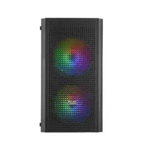 Mars Gaming MC300 Caja MicroATX Gaming Negra con Frontal Mesh y 3 Ventiladores RGB 120mm