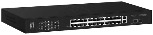 Switch Level One Gep-2841 Poe Websmart 24P 10/100/1000 Poe 375W + 2 Uplink Sfp + 2 Uplink Rj45