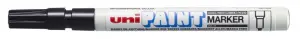 Uni-ball PX-21 Paint Marker - Marcador de Pintura - Punta Acrilica de Bala 0.8-1.2mm - Permanente en Todas las Superficies - Resistente a Luz y Agua - Cuerpo de Aluminio - Color Negro