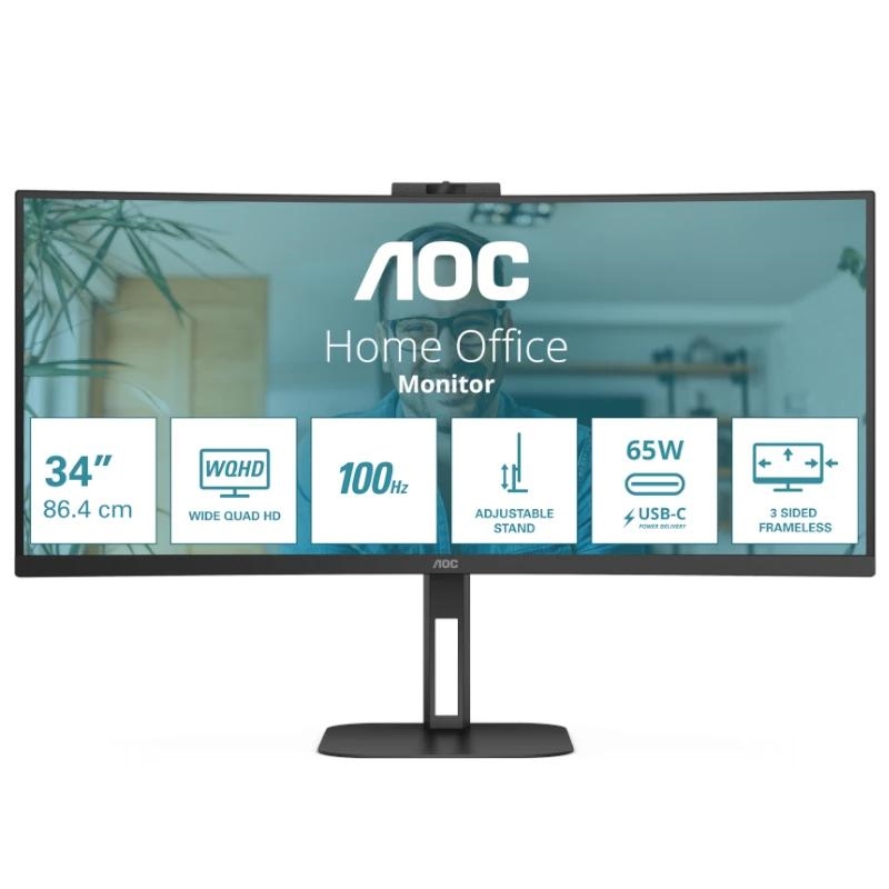 Aoc Cu34V5C Monitor 27" 2K Hdmi Usbc Mm Aa Cur