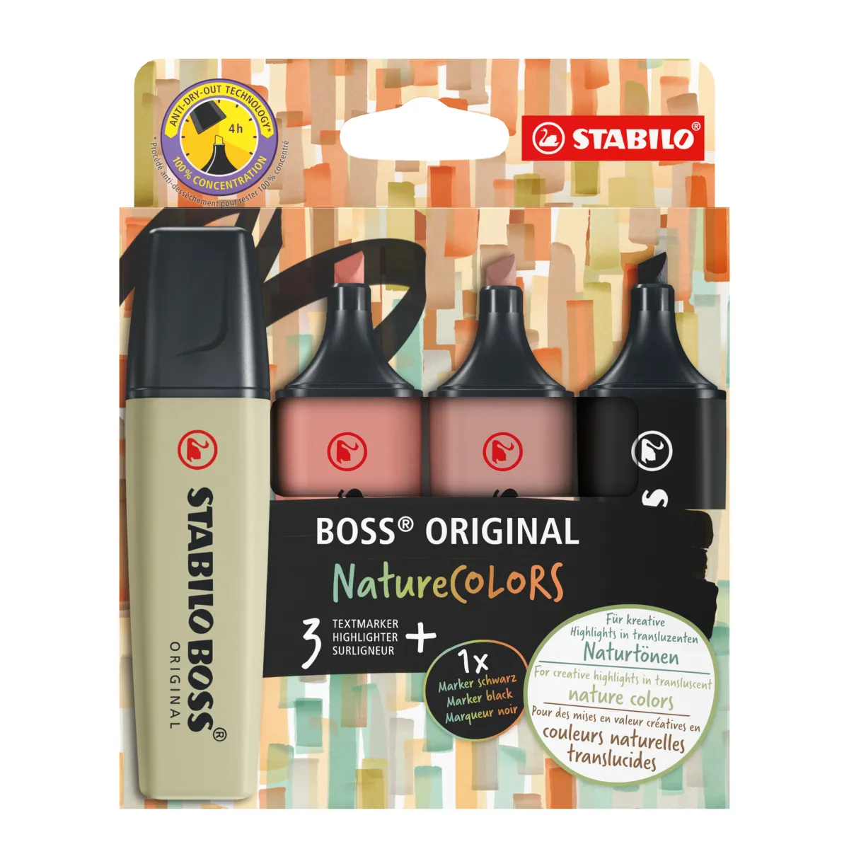 Stabilo Marcador Boss Original NatureColors Estuche 3+1 Unidades