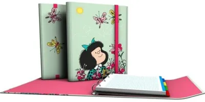 Grafoplás Carpeplús Anillas 4D 25mm Recambio 100H 5x5 Forrado Mafalda Primavera