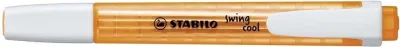 Stabilo Swing Cool Marcador Fluorescente Naranja - Cuerpo Plano - Punta Biselada - Trazo 1-4mm - Tinta a Base de Agua - Antisecado