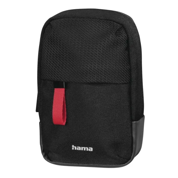 Hama Matera Funda Para Cámara De Poliéster Reciclado Con Asa Y Correa Desmontable - Negro 7.5x4.5x13cm