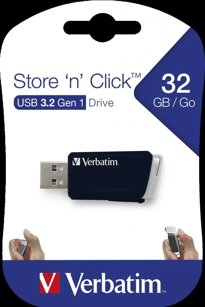 Verbatim Pendrive Store´n´click 32Gb Usb 3.2 C/Ranura Para Colgar Negro
