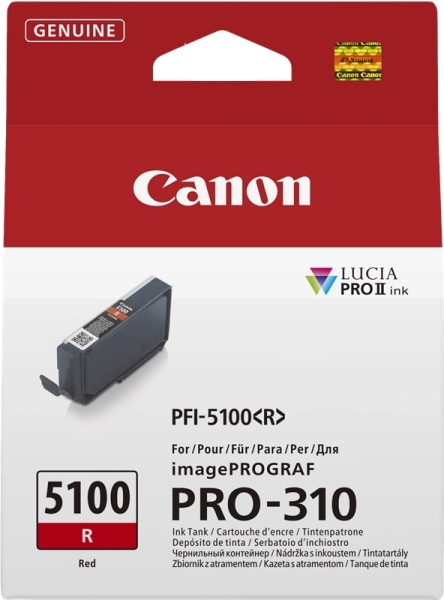 Canon Pfi5100 Rojo Cartucho De Tinta Original - Pfi5100R/6958C001