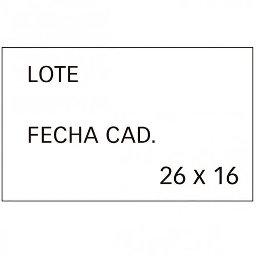 Apli Etiquetas Para Etiquetadora De Precios Impresas 'Lote' + 'Fecha Cad' 26X16Mm 6 Rollos De 1000 Blanco