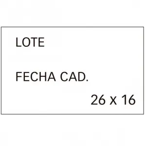 Apli Etiquetas Para Etiquetadora De Precios 'Lote' Y 'Fecha Cad' 26X16mm 6 Rollos De 1000 Blancas