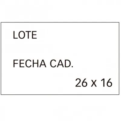 Apli Etiquetas Para Etiquetadora De Precios 'Lote' Y 'Fecha Cad' 26X16mm 6 Rollos De 1000 Blancas