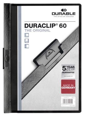 Durable Carpeta Dossier Pinza Duraclip 60 Negro A4 -25U-