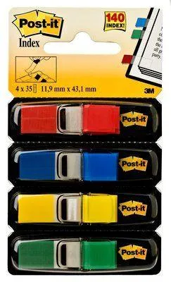 Post-It Index Rojo, Azul,Amarillo, Verde - 4 Dispensadores Std 4X35