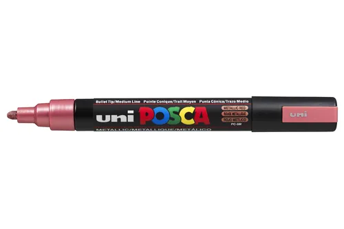 Posca Marcador PC-5M No Permanente Punta Forma De Bala 1,8 - 2,5 Mm Rojo Metálico