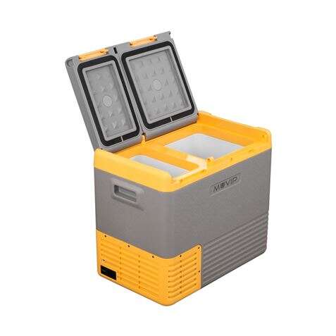 Muvip Nevera Portatil Con Compresor 40 Litros Doble Zona - Asas De Transporte - Compresor Silencioso - Color Gris