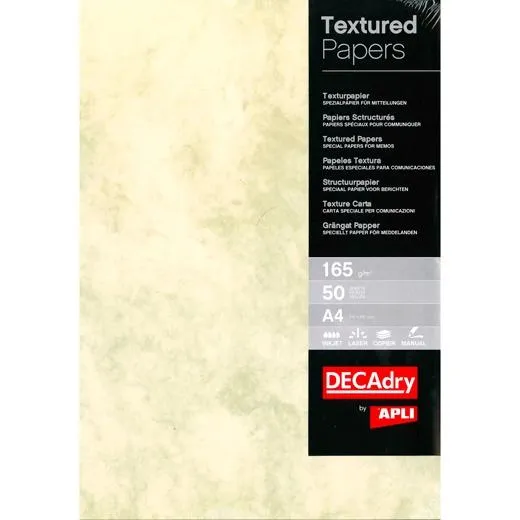 Apli Papel Textura Mármol A4 165Gr Pack 50H Marrón