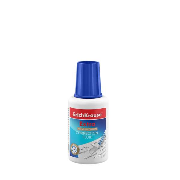 Erichkrause Extra Corrector Liquido Con Esponja 20Gr - Secado Rapido - Eficiente Y Economico - Color Blanco