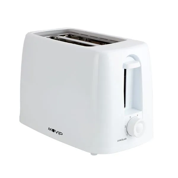 Muvip Mv0642 Tostadora De Pan 650W - Capacidad Para 2 Rebanadas - 6 Niveles De Tostado - Boton De Cancelacion - Bandeja Inferior Extraible Para Limpieza