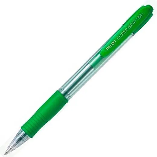 Pilot Bolígrafo Retráctil SuperGrip 1.0mm Punta Redonda Tinta de Aceite Color Verde
