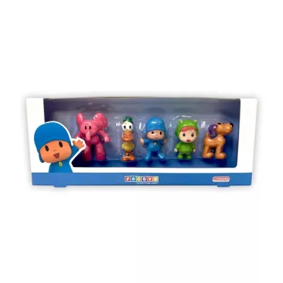 Comansi Set Pocoyo Colección Original - 5 Figuras - Personajes Televisión - Pocoyo, Nina, Elly, Pato y Lola - Juguete Educativo