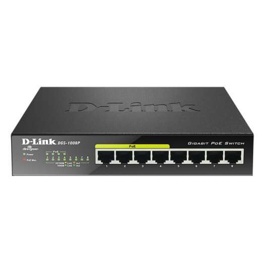 D-Link Switch 8 Puertos Gigabit 10/100/1000 Mbps - Poe