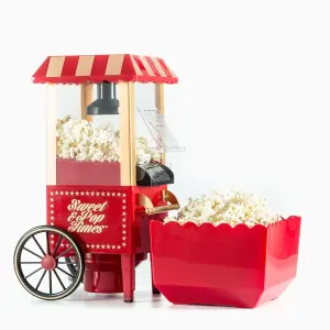 InnovaGoods Palomitera De Aire Caliente 1200W Estilo Vintage Color Rojo