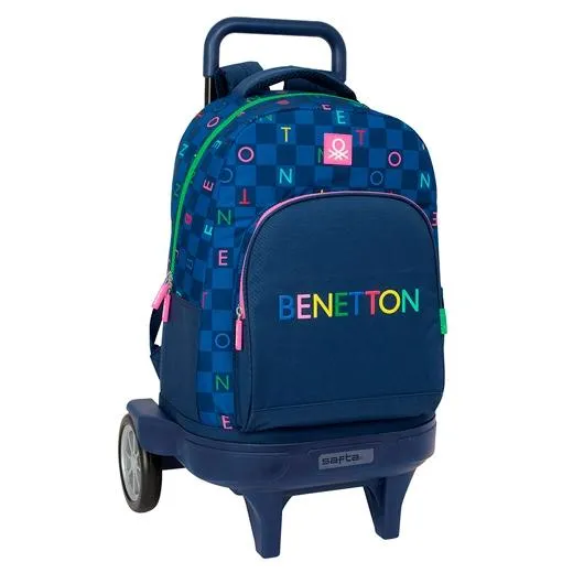 Safta Mochila Gde. C/Ruedas Compact Evol. Ext. Benetton "Damero"