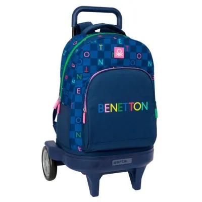 Safta Mochila Grande con Ruedas Compact Evolutiva Benetton "Damero