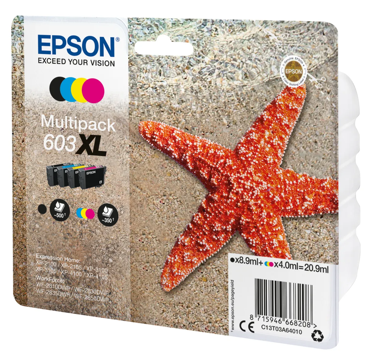 Epson 603XL Pack de 4 Cartuchos de Tinta Originales para Impresoras