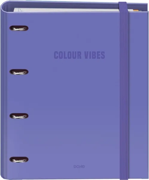 Dohe Colour Vibes Carpeta 4 Anillas Mixtas 35mm A4 con 100 Hojas Cuadricula 5mm Morado