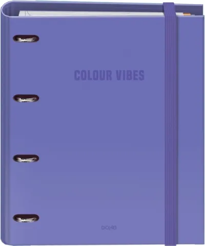 Dohe Colour Vibes Carpeta 4 Anillas Mixtas 35mm A4 con 100 Hojas Cuadricula 5mm Morado