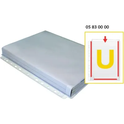 Grafoplás Bolsa 5 Fundas A4 Fuelle En U 11 Taladros PVC Transparente