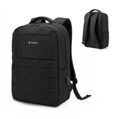 Subblim Mochila Compacta para Portátil 15,6" - Resistente al Agua - Puerto USB-C - Negro